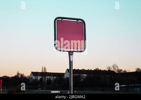 The image of blank sign plate pole in the park in evening Stock Photo ...