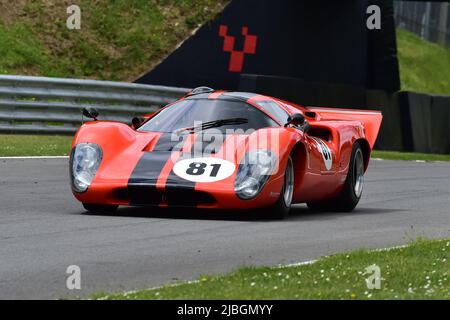 Chris Beighton, Lola T70 MK3B, Masters Sports Car Legends, a one hour optional two driver race featuring open and closed top prototype sports cars and Stock Photo