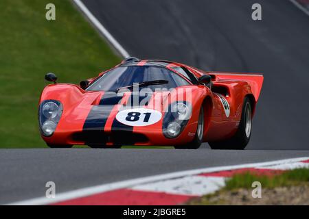 Chris Beighton, Lola T70 MK3B, Masters Sports Car Legends, a one hour optional two driver race featuring open and closed top prototype sports cars and Stock Photo