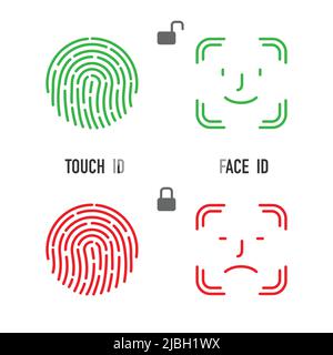 Fingerprint buttons set Stock Vector