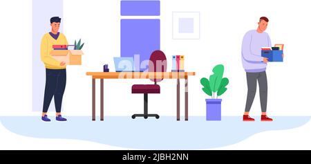 Premium Vector  Employee replacement. worker turnover stock illustration  in flat cartoon style. boss or manager transfer of employee to another  workplace, job rotation. unfair dismissal in business.