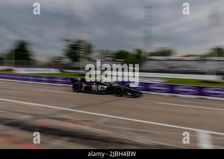 Detroit, MI, USA. 5th June, 2022. TATIANA CALDERON (11) (R) of Bogota, Columbia prepares to practice for the Chevrolet Detroit Grand Prix at Belle Isle Park in Detroit MI. (Credit Image: © Walter G. Arce Sr./ZUMA Press Wire) Stock Photo