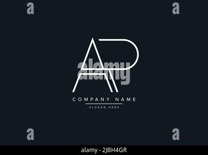 AP LETTER LOGO DESIGN VECTOR TEMPLATE Stock Vector