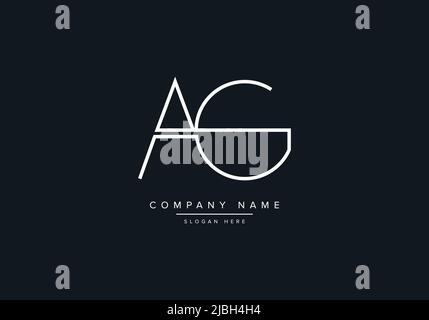 AG LETTER LOGO DESIGN VECTOR TEMPLATE Stock Vector