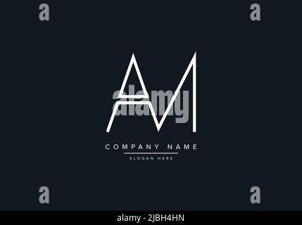 AM LETTER LOGO DESIGN VECTOR TEMPLATE Stock Vector