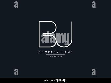 BJ LETTER LOGO DESIGN VECTOR TEMPLATE Stock Vector