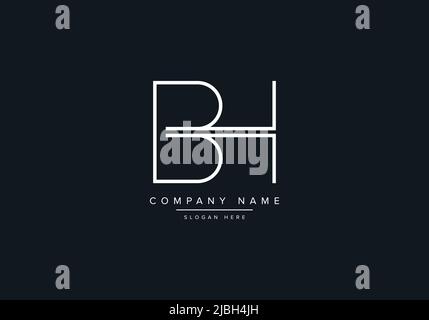 BH LETTER LOGO DESIGN VECTOR TEMPLATE Stock Vector