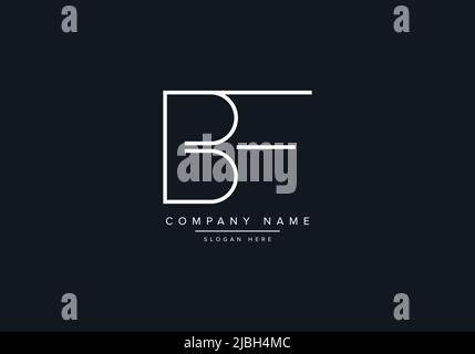 BF LETTER LOGO DESIGN VECTOR TEMPLATE Stock Vector