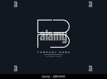 FB LETTER LOGO DESIGN VECTOR TEMPLATE Stock Vector