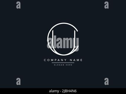 CU LETTER LOGO DESIGN VECTOR TEMPLATE Stock Vector