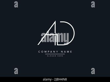 AD LETTER LOGO DESIGN VECTOR TEMPLATE Stock Vector