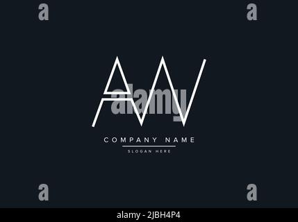 AW LETTER LOGO DESIGN VECTOR TEMPLATE Stock Vector