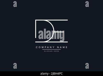 DE LETTER LOGO DESIGN VECTOR TEMPLATE Stock Vector