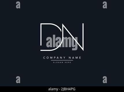 DN LETTER LOGO DESIGN VECTOR TEMPLATE Stock Vector