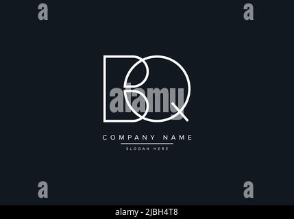 BQ LETTER LOGO DESIGN VECTOR TEMPLATE Stock Vector
