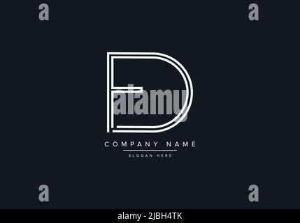 FD LETTER LOGO DESIGN VECTOR TEMPLATE Stock Vector