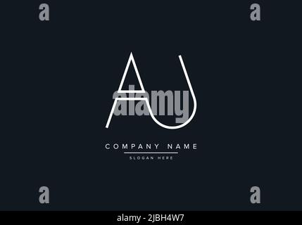 AU LETTER LOGO DESIGN VECTOR TEMPLATE Stock Vector