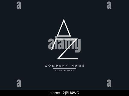 AZ LETTER LOGO DESIGN VECTOR TEMPLATE Stock Vector