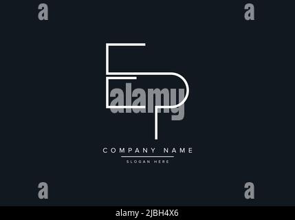 EP LETTER LOGO DESIGN VECTOR TEMPLATE Stock Vector