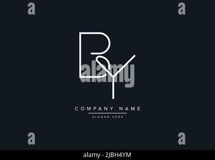BY LETTER LOGO DESIGN VECTOR TEMPLATE Stock Vector