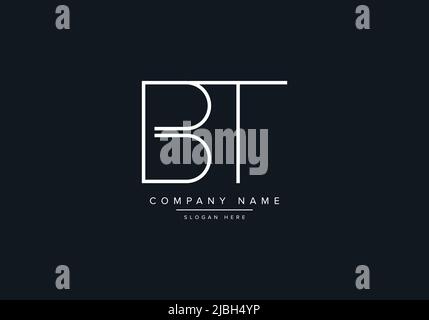 BT LETTER LOGO DESIGN VECTOR TEMPLATE Stock Vector