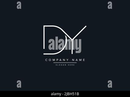 DY LETTER LOGO DESIGN VECTOR TEMPLATE Stock Vector