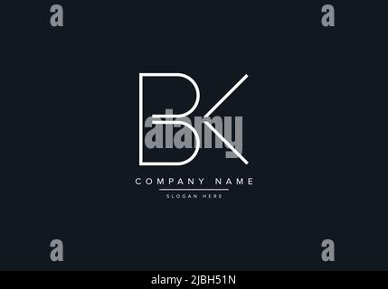 BK LETTER LOGO DESIGN VECTOR TEMPLATE Stock Vector