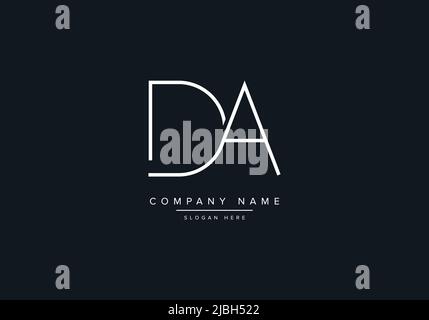 monogram DA alphabet  initial line art logo vector, initial logo, logo, logo vector, alphabet, monogram, monogram vector Stock Vector