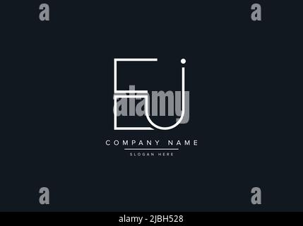 monogram EJ alphabet  initial line art logo vector, initial logo, logo, logo vector, alphabet, monogram, monogram vector Stock Vector