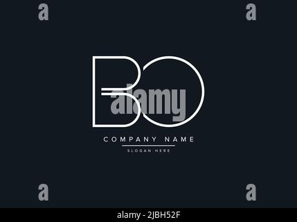 monogram BO alphabet  initial line art logo vector, initial logo, logo, logo vector, alphabet, monogram, monogram vector Stock Vector