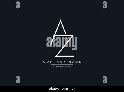 monogram AZ alphabet  initial line art logo vector, initial logo, logo, logo vector, alphabet, monogram, monogram vector Stock Vector