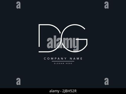 monogram DG alphabet  initial line art logo vector, initial logo, logo, logo vector, alphabet, monogram, monogram vector Stock Vector