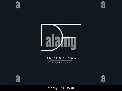monogram DF alphabet  initial line art logo vector, initial logo, logo, logo vector, alphabet, monogram, monogram vector Stock Vector