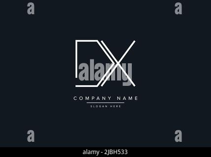monogram DX alphabet  initial line art logo vector, initial logo, logo, logo vector, alphabet, monogram, monogram vector Stock Vector