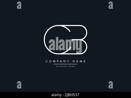 monogram CB alphabet  initial line art logo vector, initial logo, logo, logo vector, alphabet, monogram, monogram vector Stock Vector