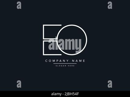 monogram EO alphabet  initial line art logo vector, initial logo, logo, logo vector, alphabet, monogram, monogram vector Stock Vector