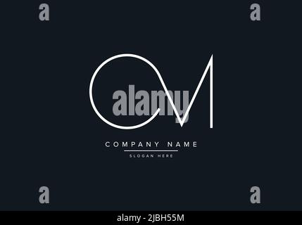 monogram CM alphabet  initial line art logo vector, initial logo, logo, logo vector, alphabet, monogram, monogram vector Stock Vector