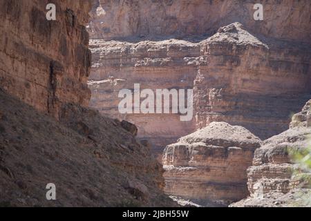 The natural beauty of rock formations and steep canyons along the San Juan River in Four Corners area in southern Utah. Stock Photo