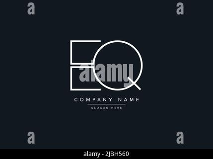 Initial EQ alphabet line art logo design of vector Stock Vector Image ...