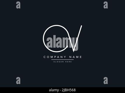monogram CV alphabet  initial line art logo vector, initial logo, logo, logo vector, alphabet, monogram, monogram vector Stock Vector
