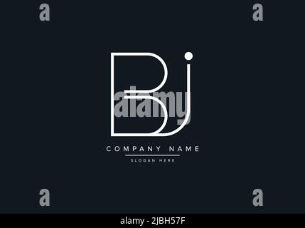 monogram BJ alphabet  initial line art logo vector, initial logo, logo, logo vector, alphabet, monogram, monogram vector Stock Vector