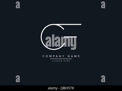monogram CF alphabet  initial line art logo vector, initial logo, logo, logo vector, alphabet, monogram, monogram vector Stock Vector