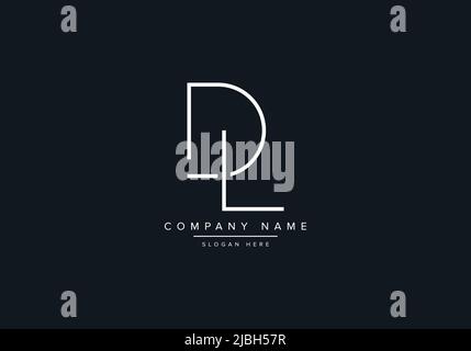 monogram DL alphabet  initial line art logo vector, initial logo, logo, logo vector, alphabet, monogram, monogram vector Stock Vector