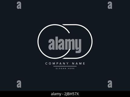 monogram CD alphabet  initial line art logo vector, initial logo, logo, logo vector, alphabet, monogram, monogram vector Stock Vector