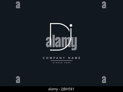 monogram DI alphabet  initial line art logo vector, initial logo, logo, logo vector, alphabet, monogram, monogram vector Stock Vector