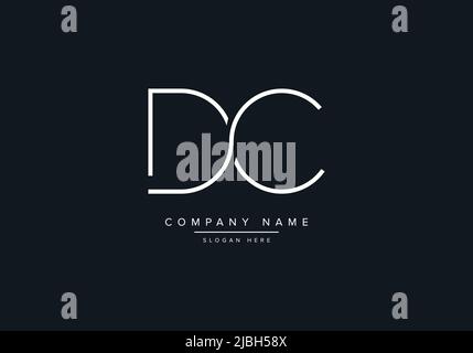 monogram DC alphabet  initial line art logo vector, initial logo, logo, logo vector, alphabet, monogram, monogram vector Stock Vector