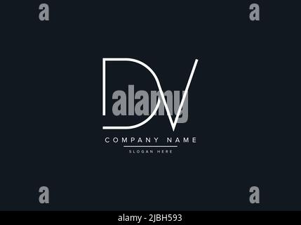 monogram DV alphabet  initial line art logo vector, initial logo, logo, logo vector, alphabet, monogram, monogram vector Stock Vector