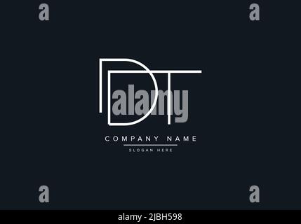 monogram DT alphabet  initial line art logo vector, initial logo, logo, logo vector, alphabet, monogram, monogram vector Stock Vector