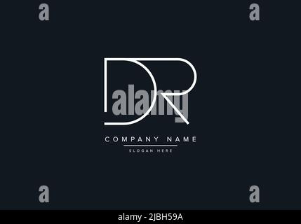 monogram DR alphabet  initial line art logo vector, initial logo, logo, logo vector, alphabet, monogram, monogram vector Stock Vector