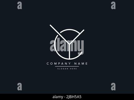 monogram CY alphabet  initial line art logo vector, initial logo, logo, logo vector, alphabet, monogram, monogram vector Stock Vector